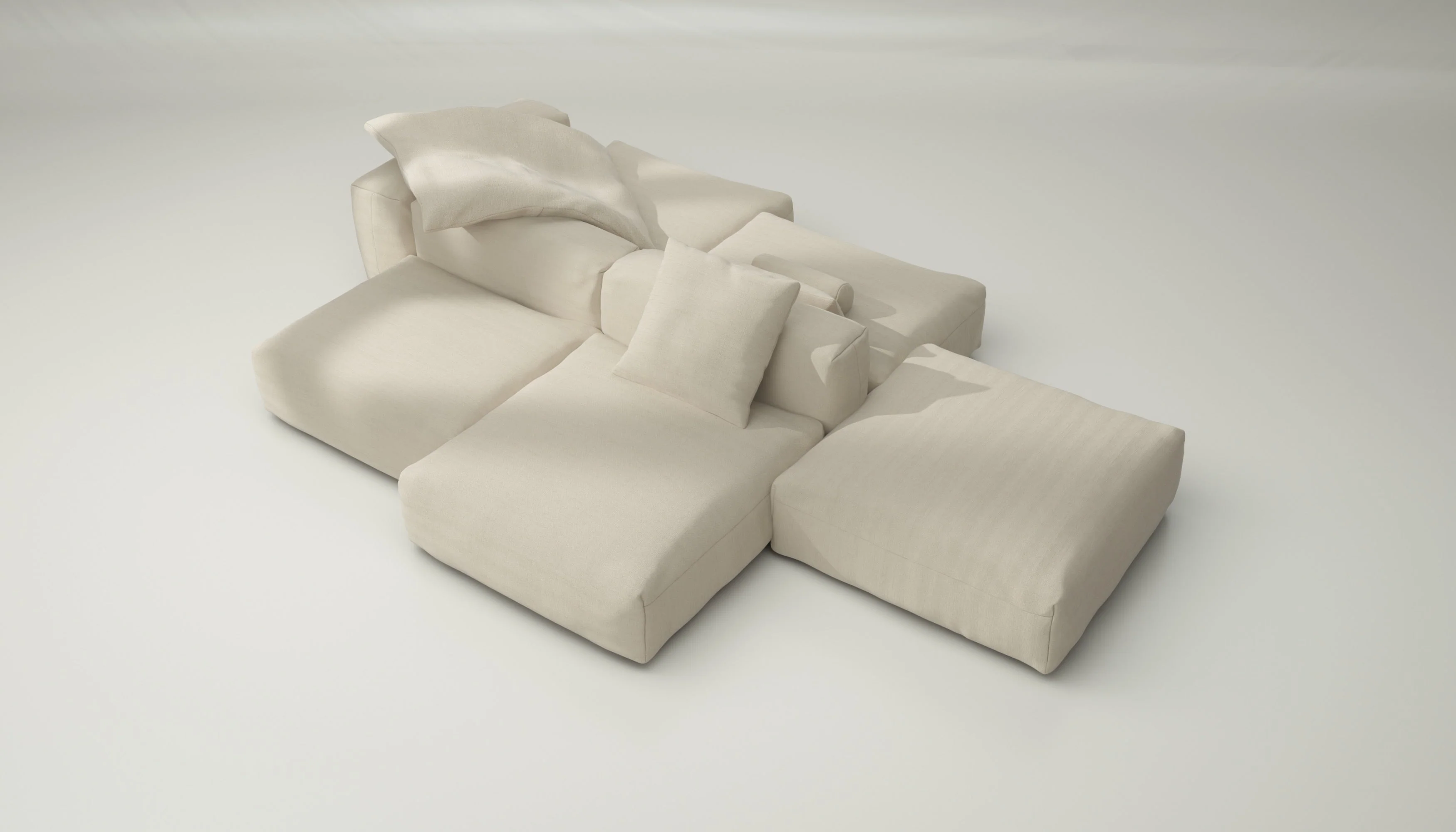 vetsak | Sofa Set 09 - The Island - Pique - Beige | Modular Sofa | 7 Seater | Sofa Island - Image 3