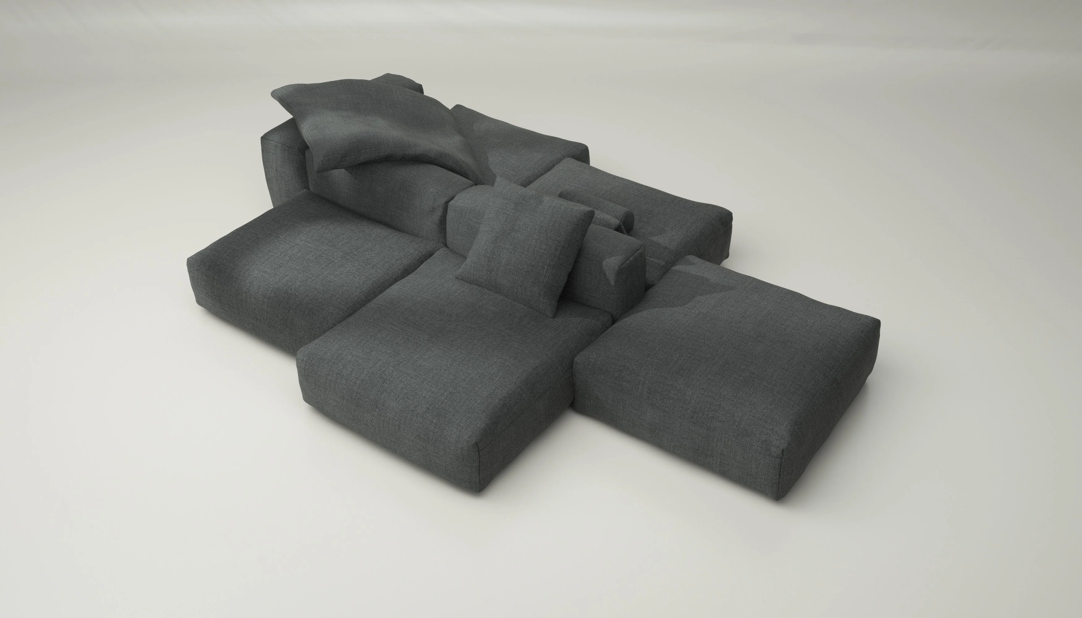 vetsak | Sofa Set 09 - The Island - Pique - Dark Grey | Modular Sofa | 7 Seater | Sofa Island - Image 3