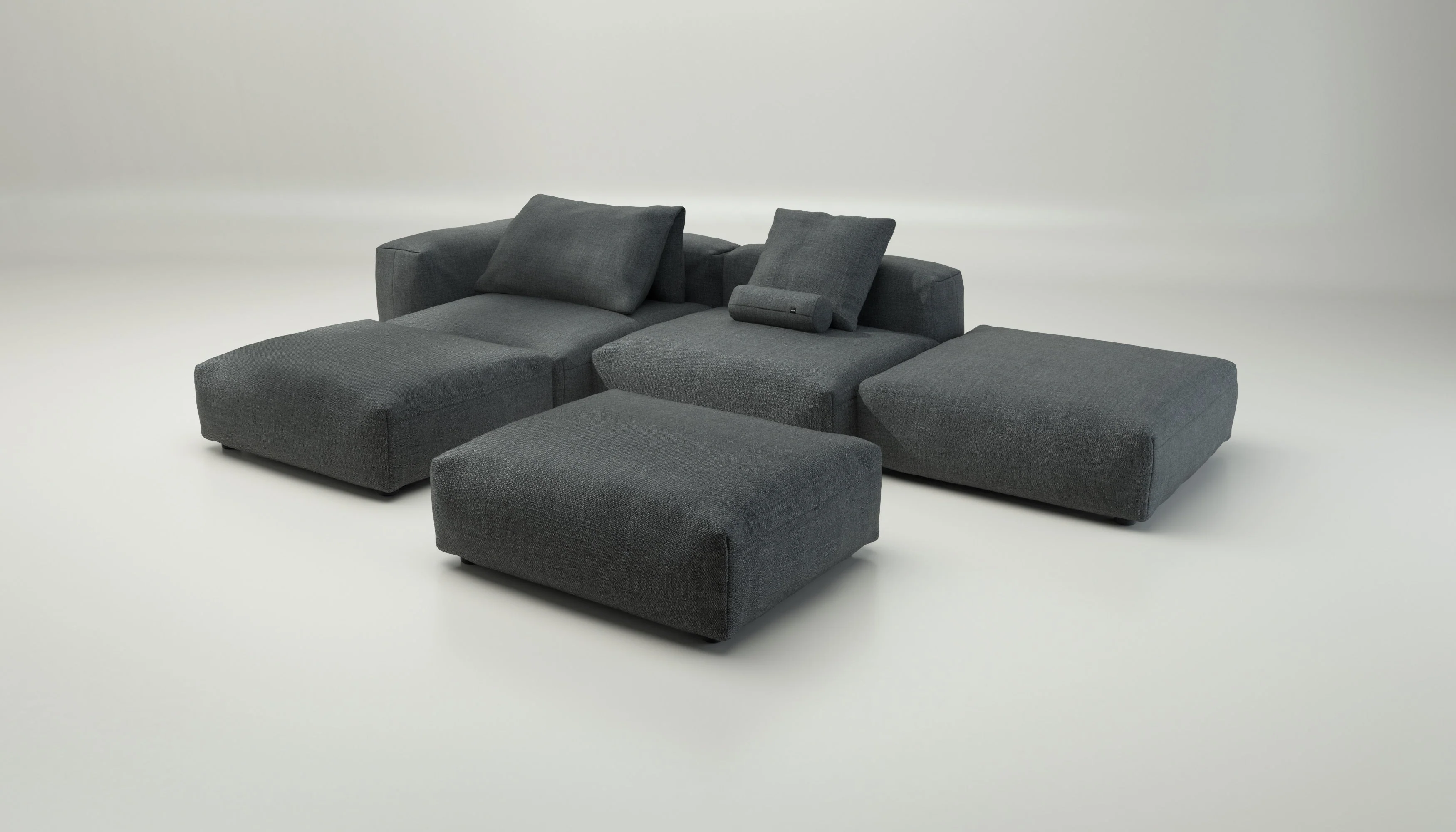 vetsak | Sofa Set 09 - The Island - Pique - Dark Grey | Modular Sofa | 7 Seater | Sofa Island - Image 4
