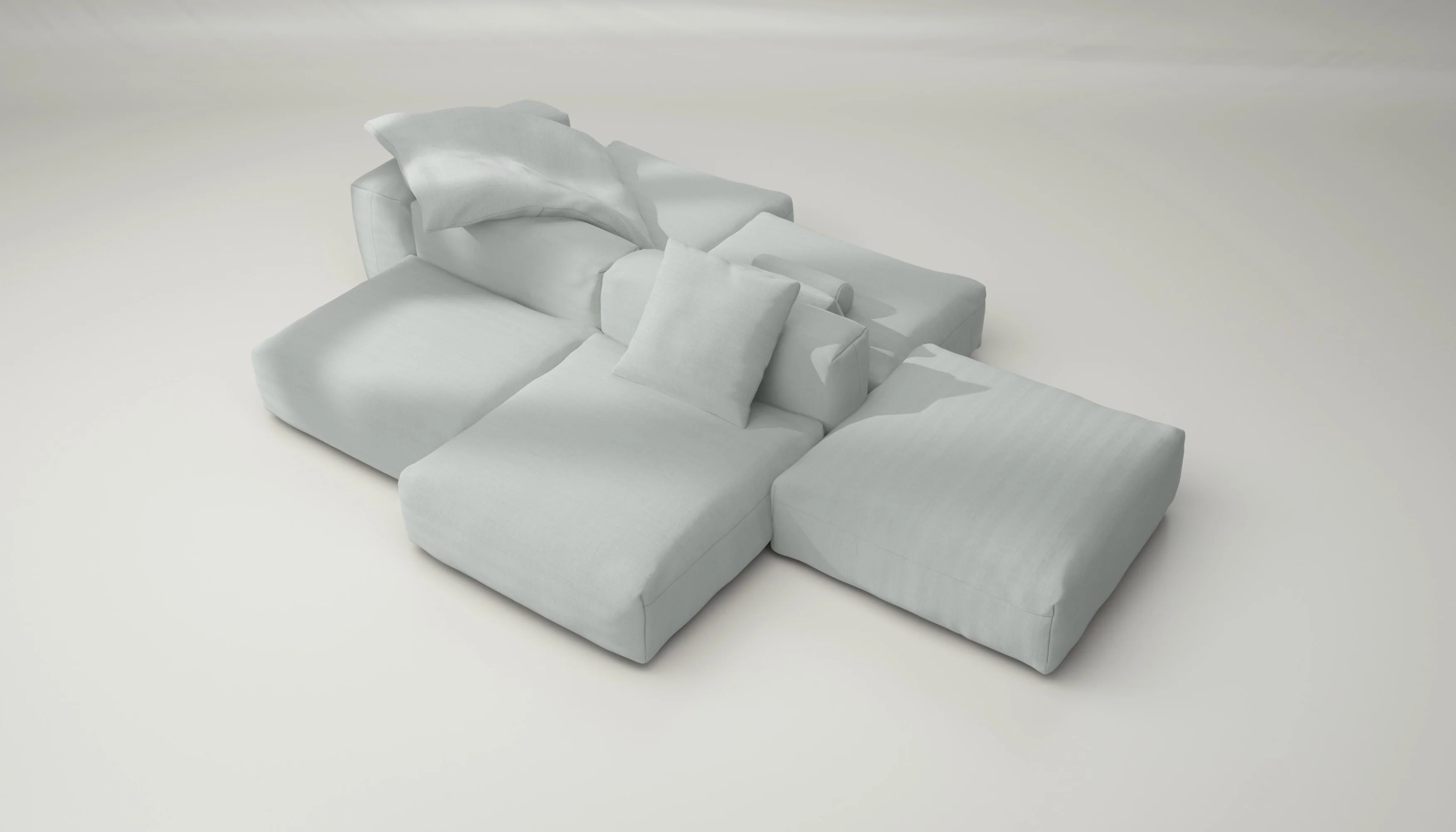 vetsak | Sofa Set 09 - The Island - Pique - Light Grey | Modular Sofa | 7 Seater | Sofa Island - Image 3