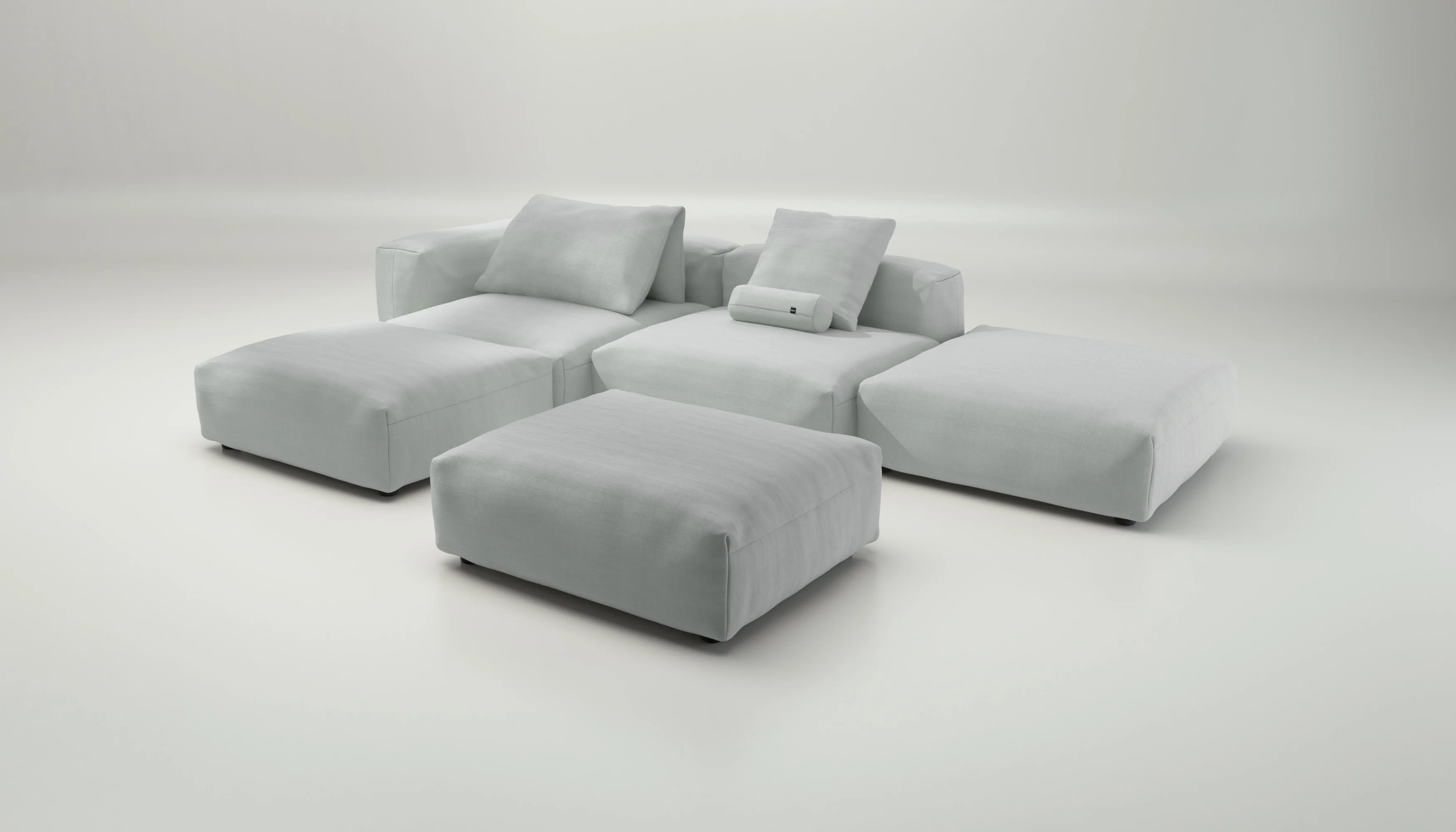 vetsak | Sofa Set 09 - The Island - Pique - Light Grey | Modular Sofa | 7 Seater | Sofa Island - Image 4